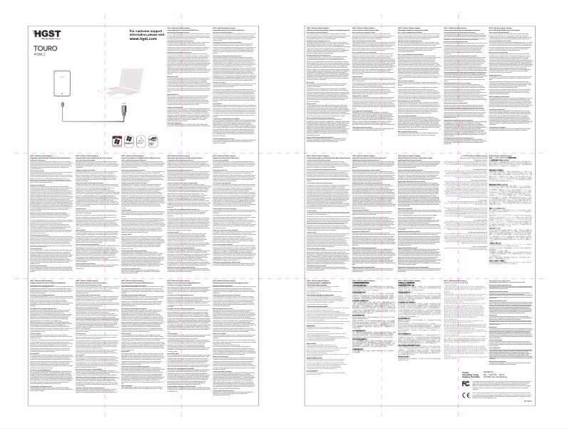 Page 1 de la notice Manuel utilisateur HGST Touro Mobile 0S03452