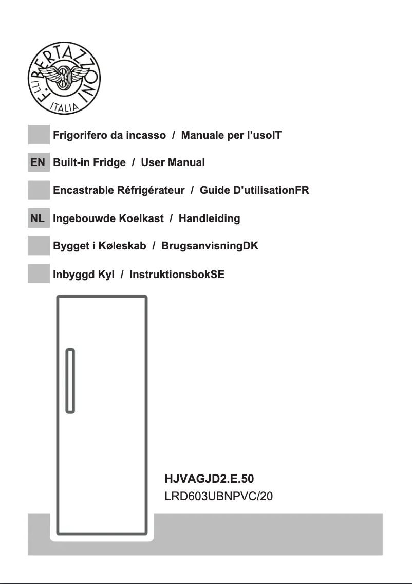 Page 1 de la notice Manuel utilisateur Bertazzoni LRD603UBNPVC/20