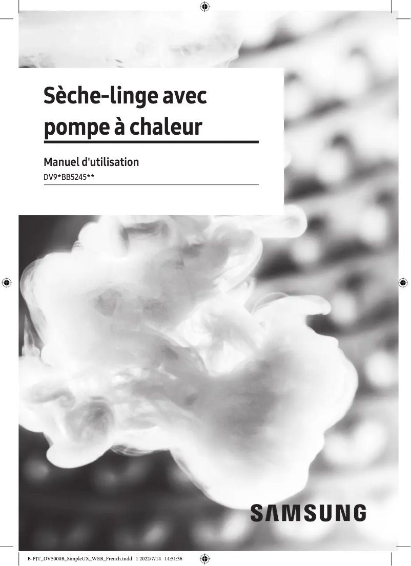 Page 1 de la notice Manuel utilisateur Samsung DV90BB5245ABS2