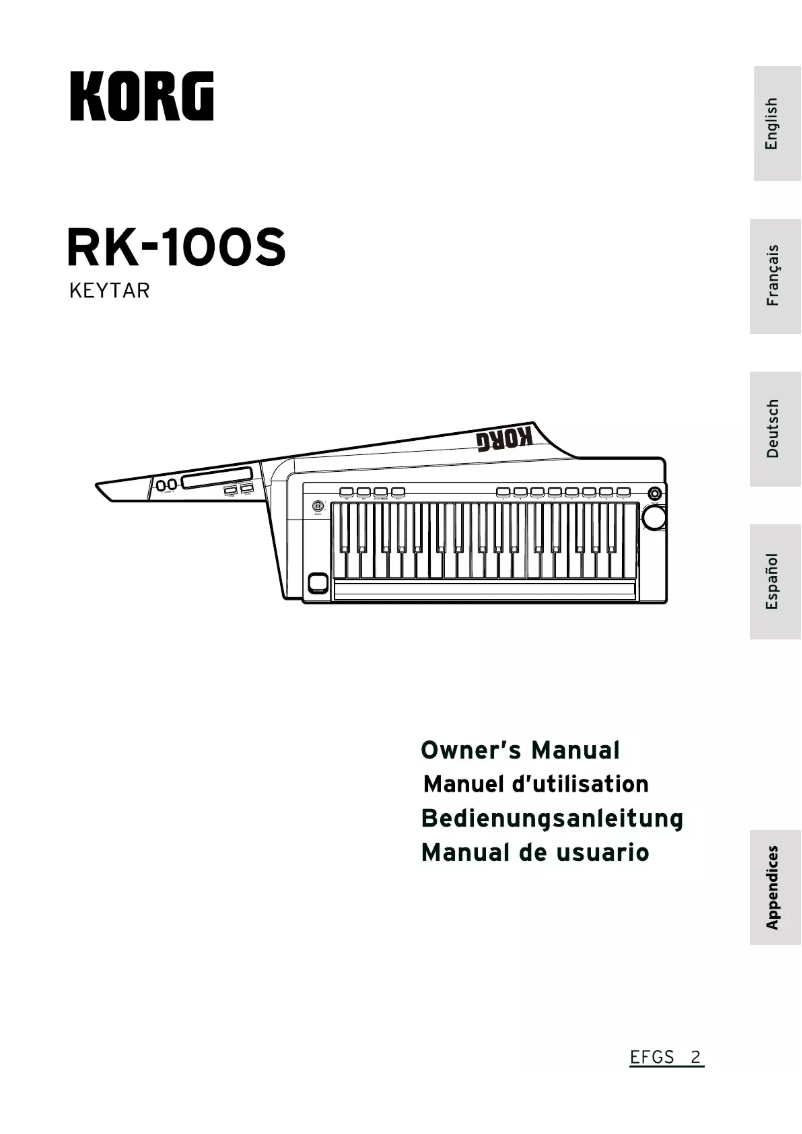 Image de la première page du manuel de l'appareil RK-100S