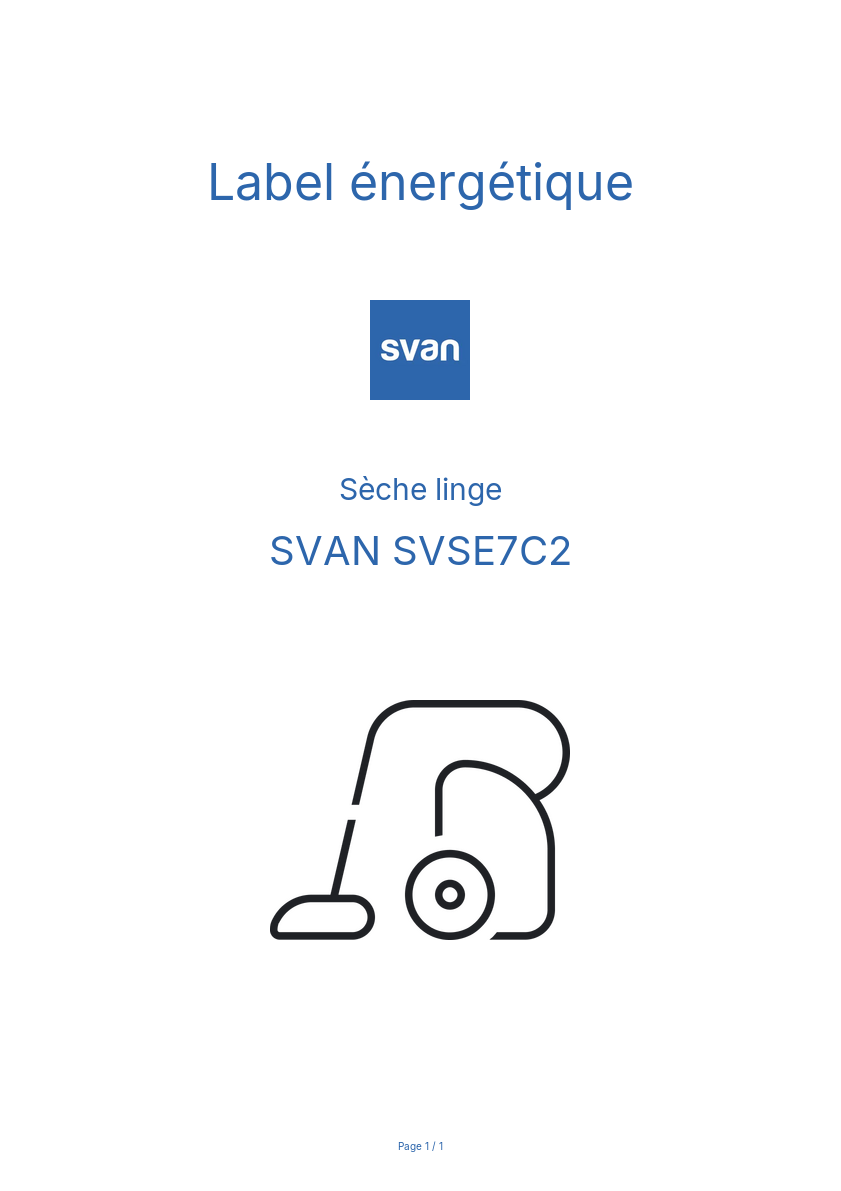 Image de la première page du manuel de l'appareil SVSE7C2