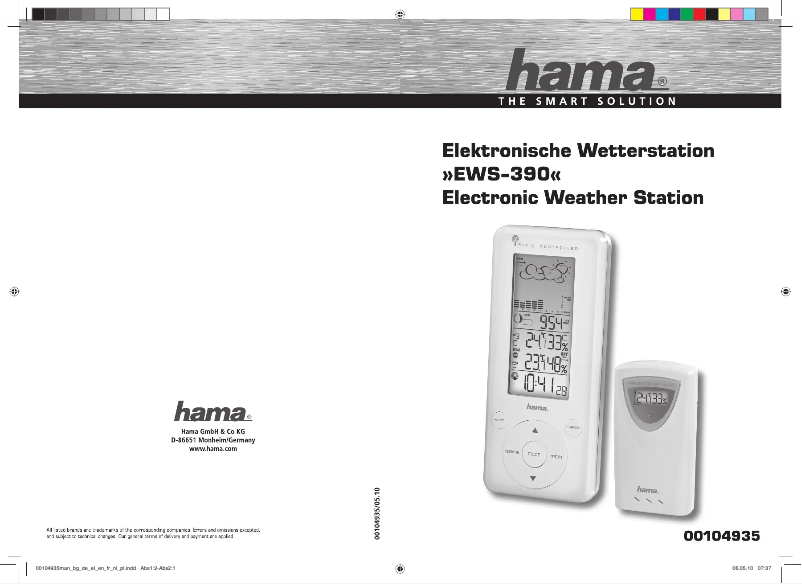 Image de la première page du manuel de l'appareil EWS-390