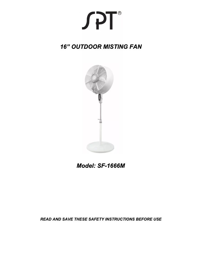 Page 1 de la notice Manuel utilisateur SPT SF-1666M