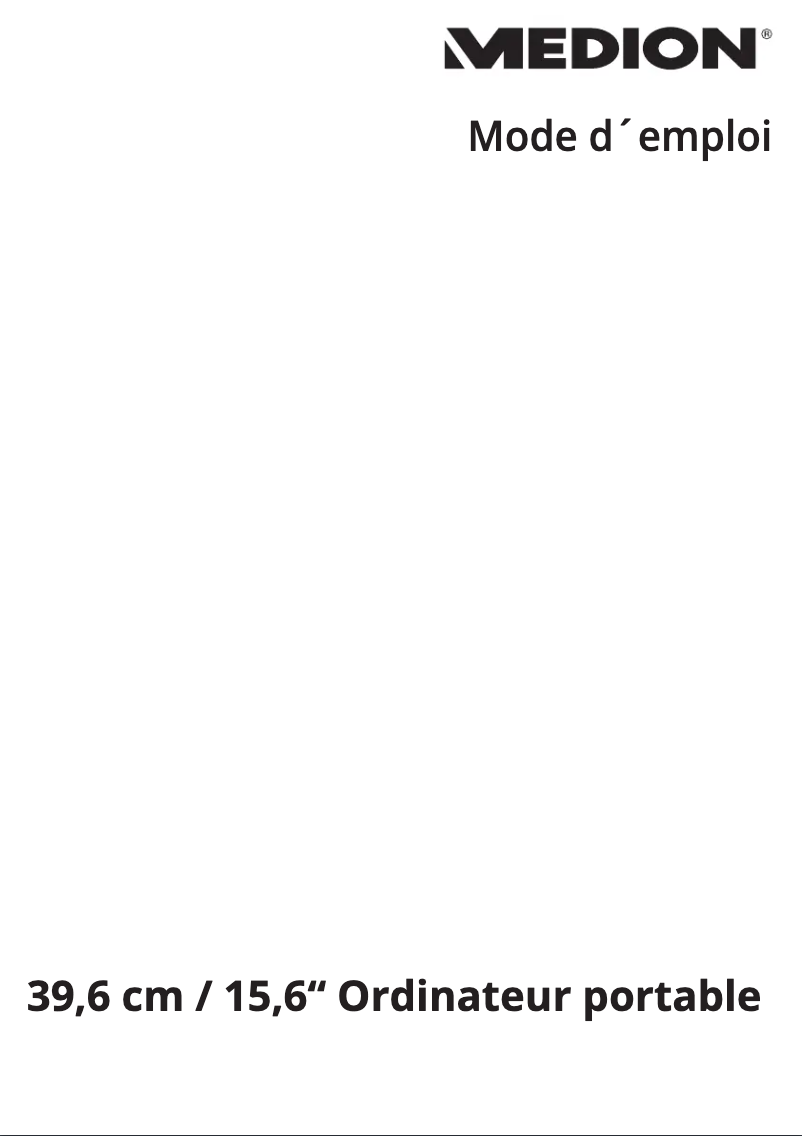 Page 1 de la notice Manuel utilisateur Medion ERAZER X15809 (MD 61598)
