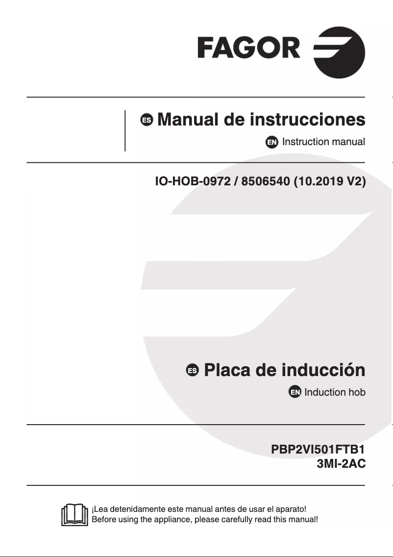 Página 1 del manual Manual de instrucciones Fagor 3MI-2AC
