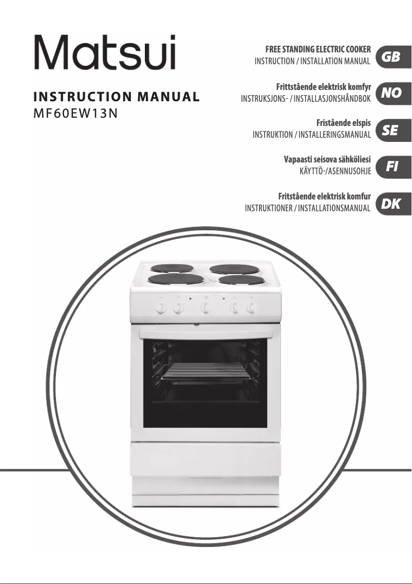 Page n°1 - Manuel utilisateur Matsui MF60EW13N