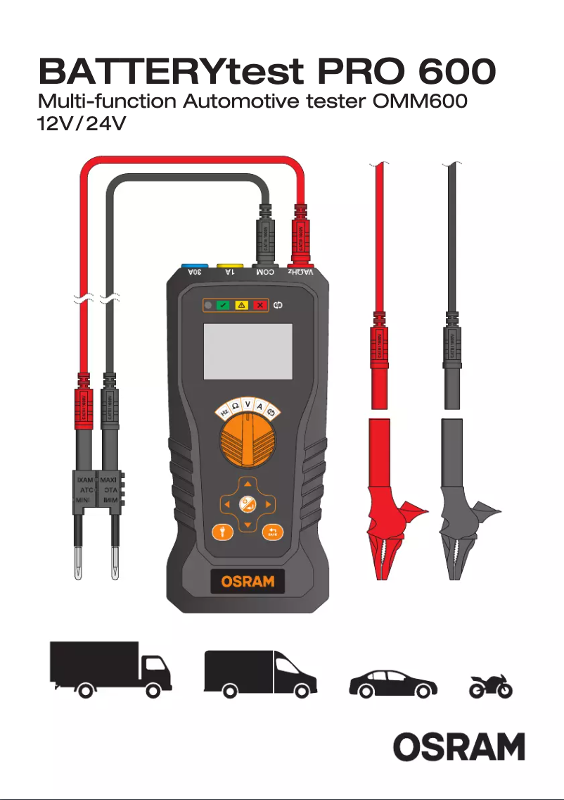 Image de la première page du manuel de l'appareil BATTERYtest PRO