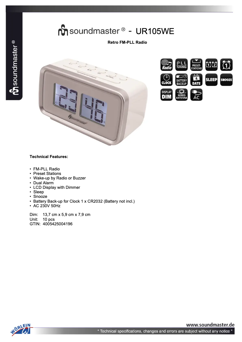 Image de la première page du manuel de l'appareil UR105WE