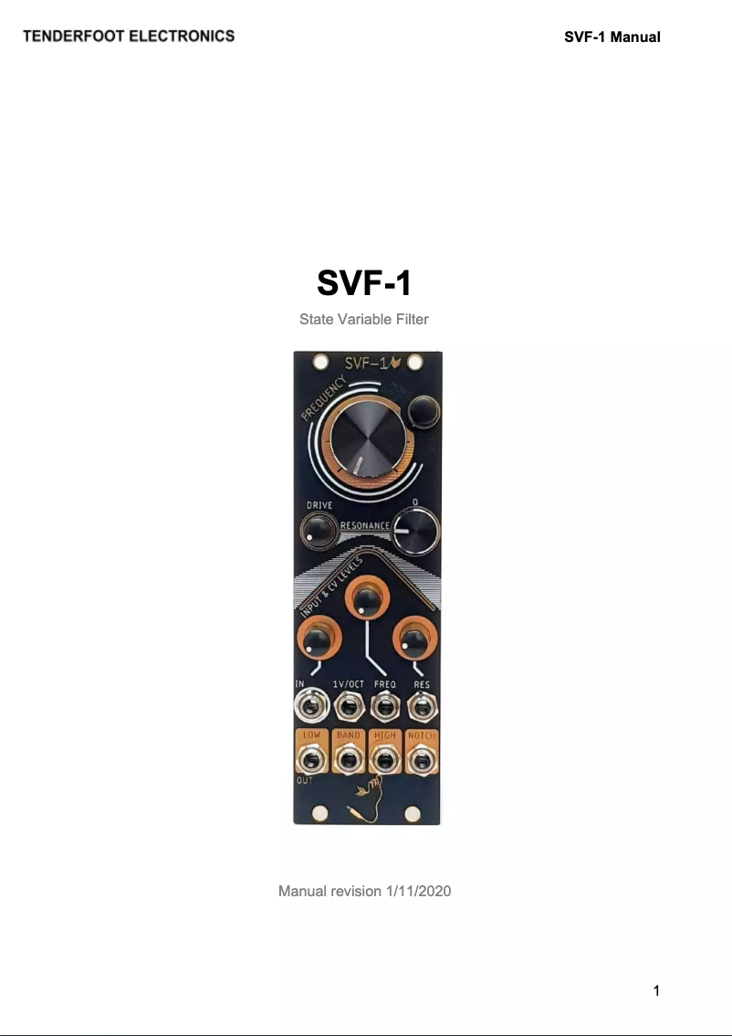 Image de la première page du manuel de l'appareil SVF-1