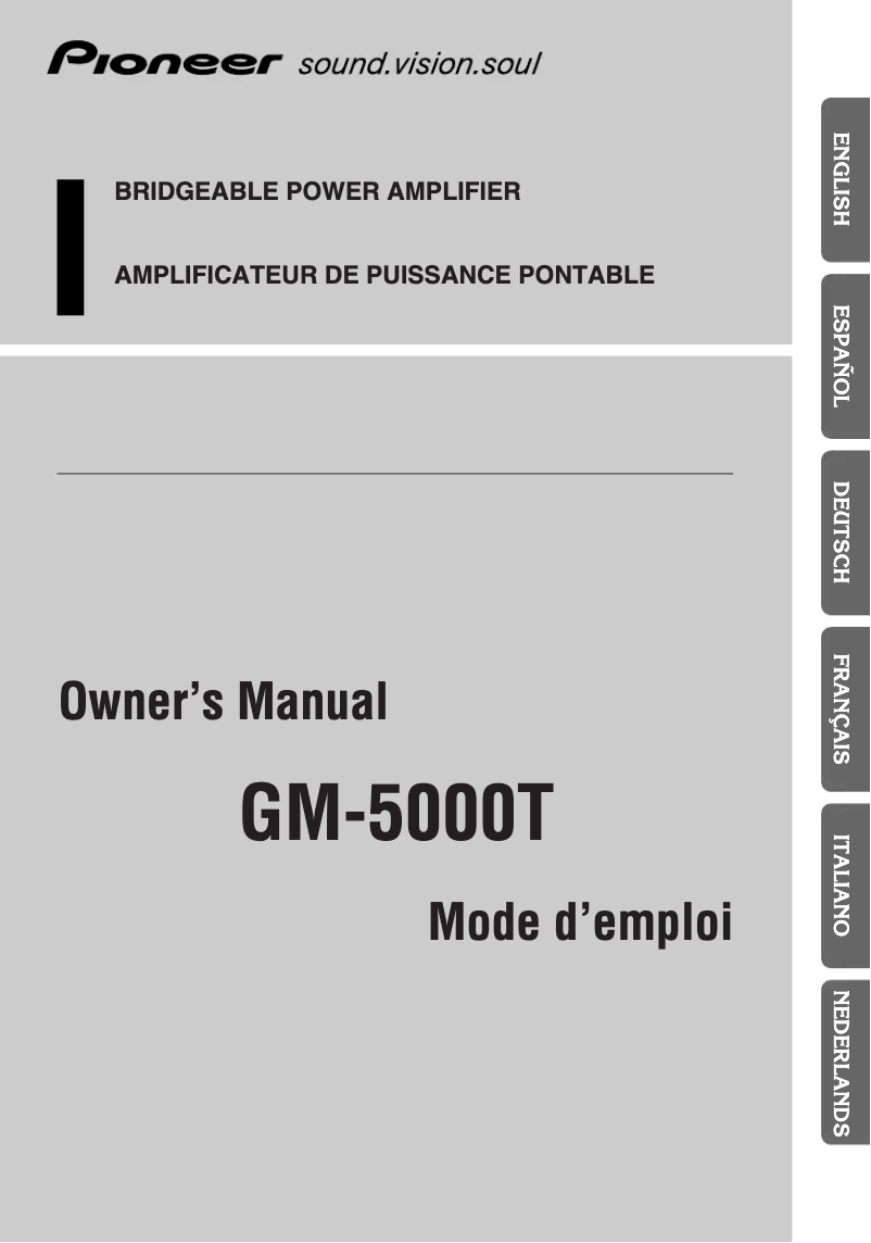 Page n°1 - Manuel utilisateur Pioneer GM-5000T