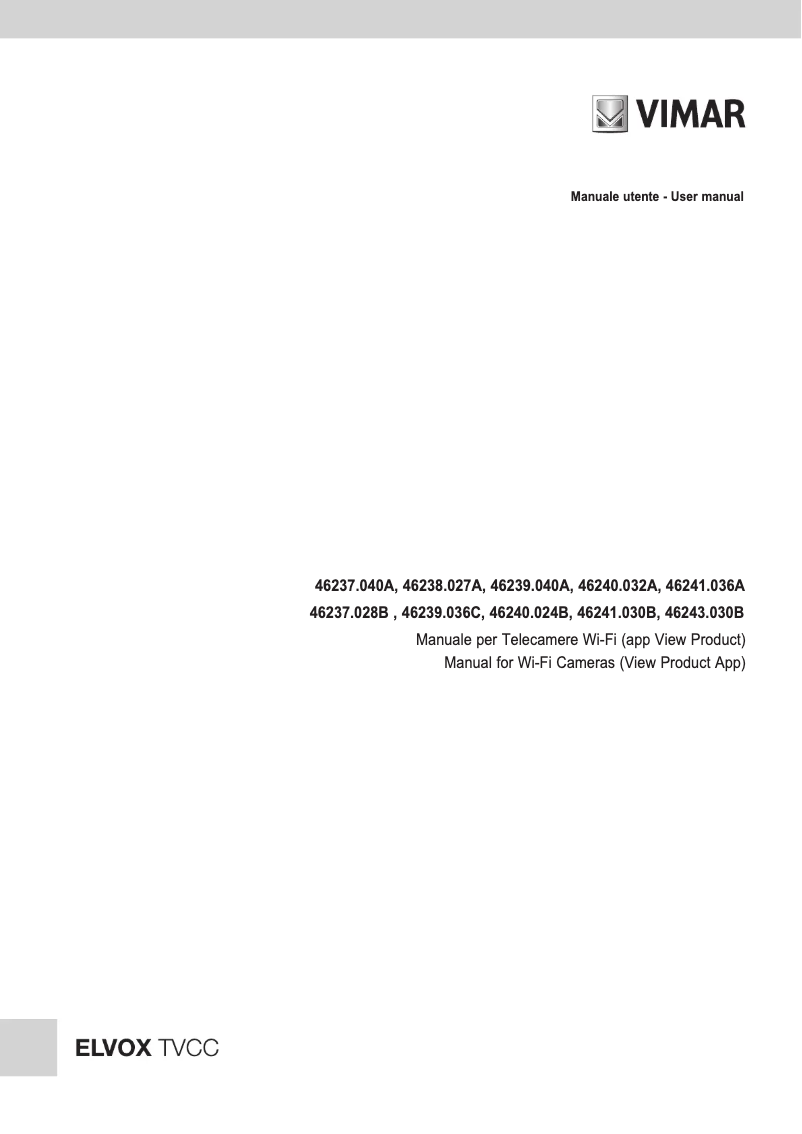 Page n°1 - Manuel utilisateur Vimar ELVOX 46238.027A