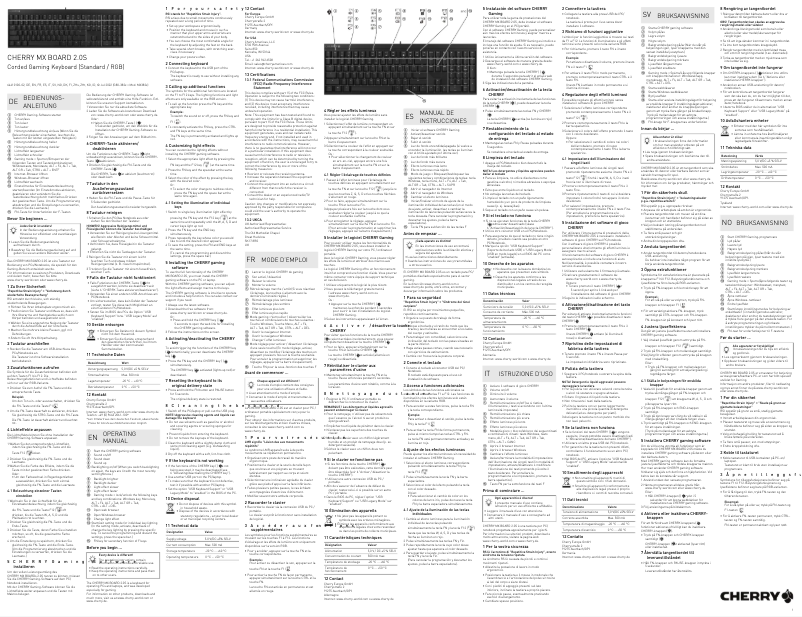 Page 1 de la notice Manuel utilisateur Cherry MX 2.0S Wireless