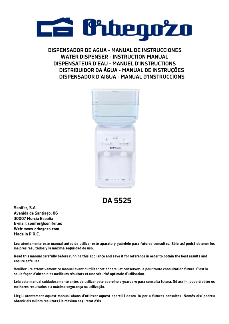 Image de la première page du manuel de l'appareil DA 5525