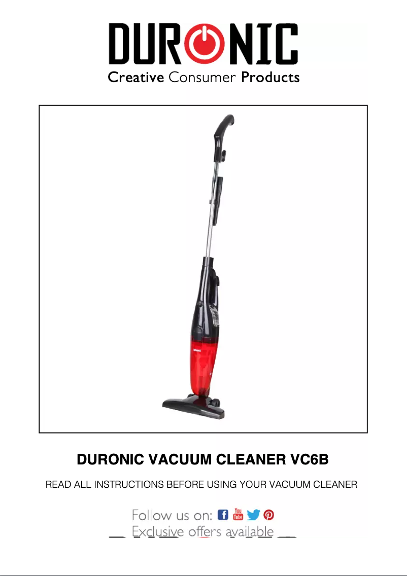 Page 1 de la notice Manuel utilisateur Duronic VC6B