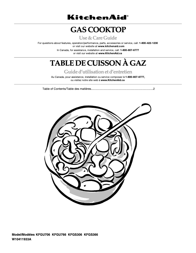 Page n°1 - Manuel utilisateur KitchenAid Architect KFGS366VSS