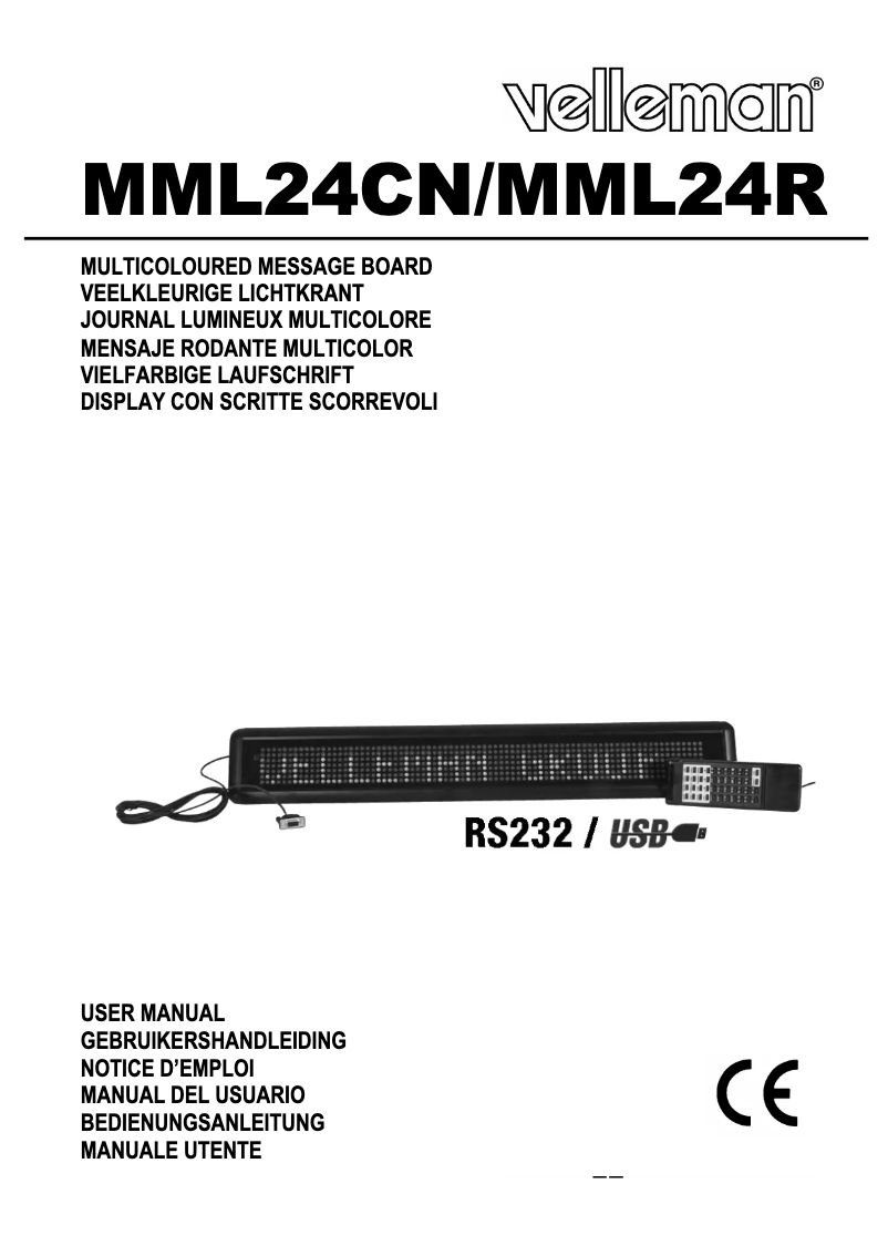 Page n°1 - Manuel utilisateur Velleman MML24R