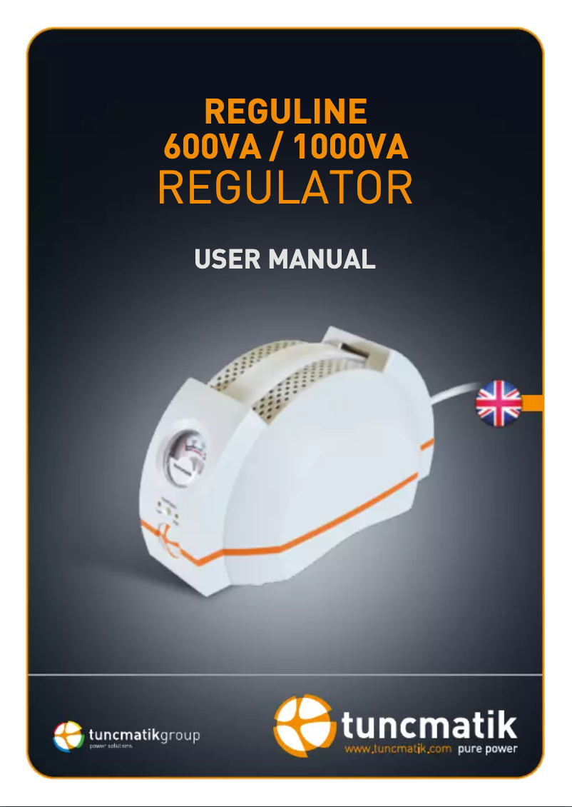 Page 1 de la notice Manuel utilisateur Tuncmatik Reguline 1000 VA