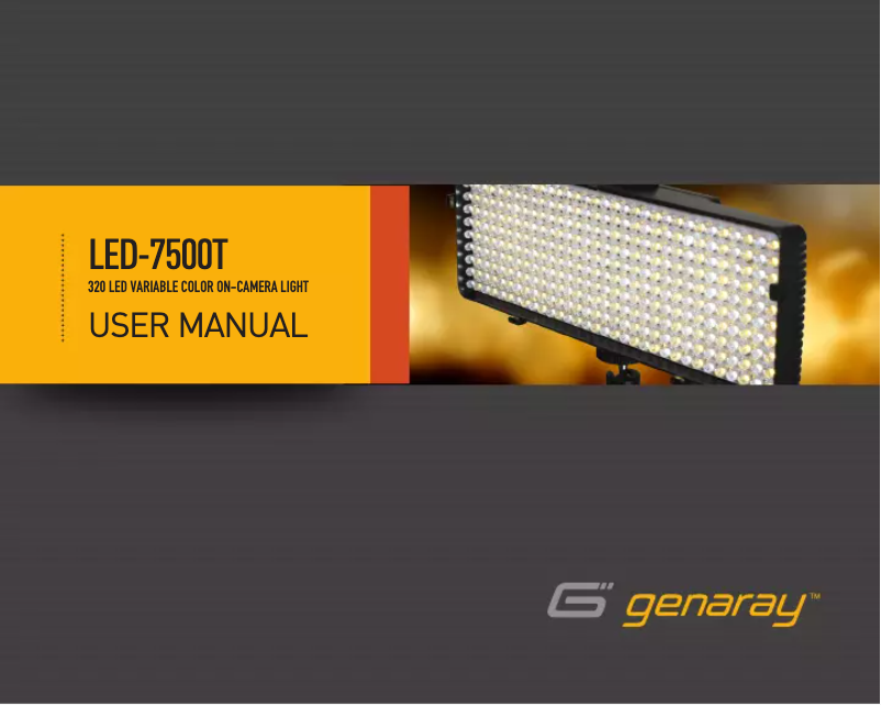 Page n°1 - Manuel utilisateur Genaray LED-7500T
