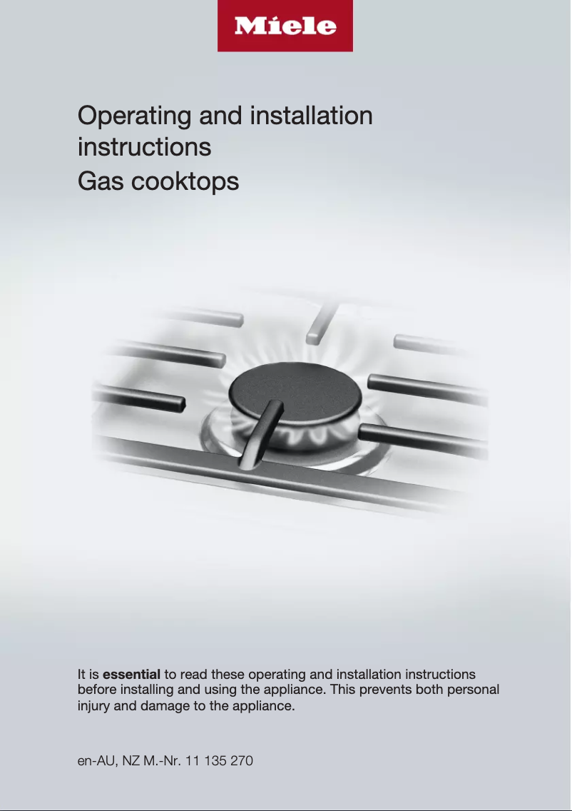 Page n°1 - Manuel utilisateur Miele KM 2357-1