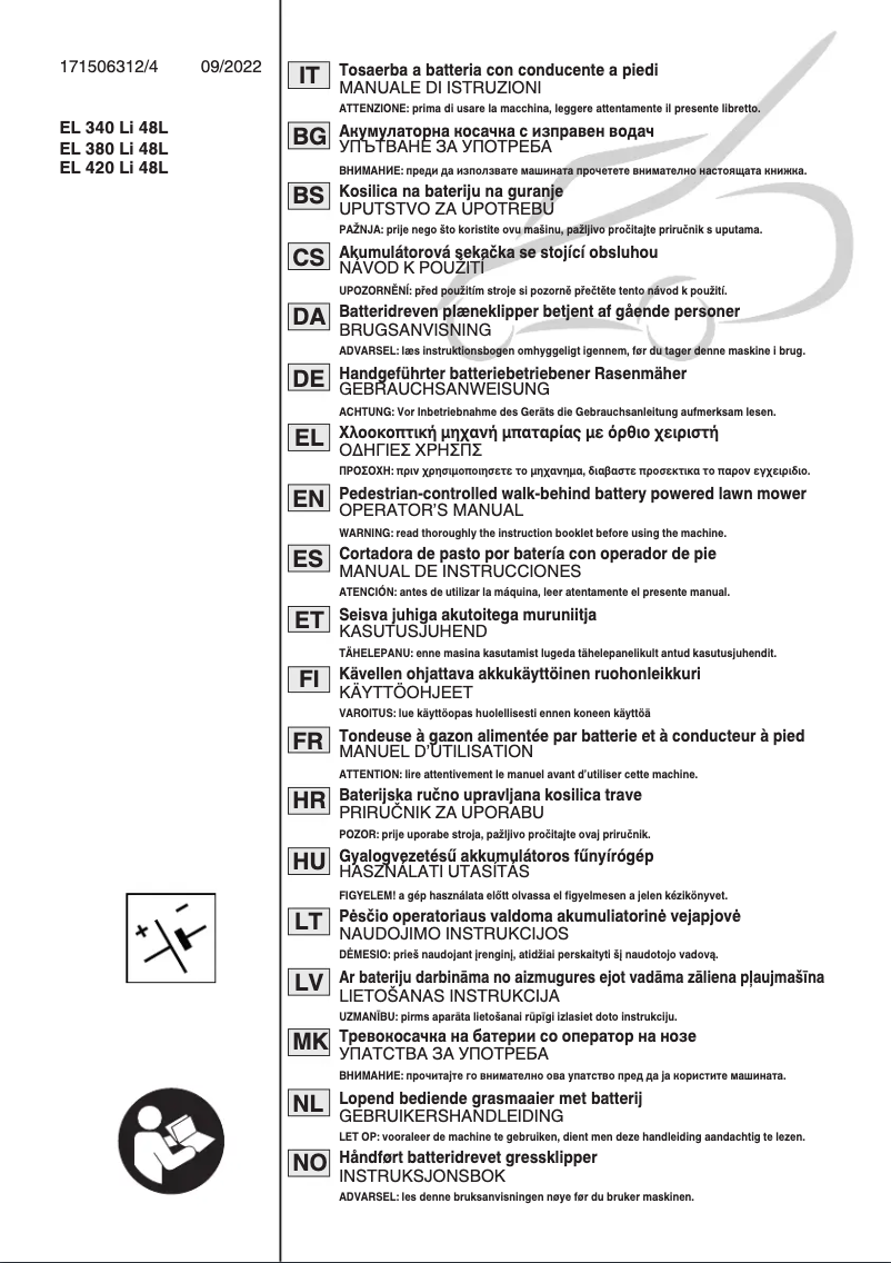 Page 1 de la notice Manuel utilisateur Stiga Combi 344e Kit