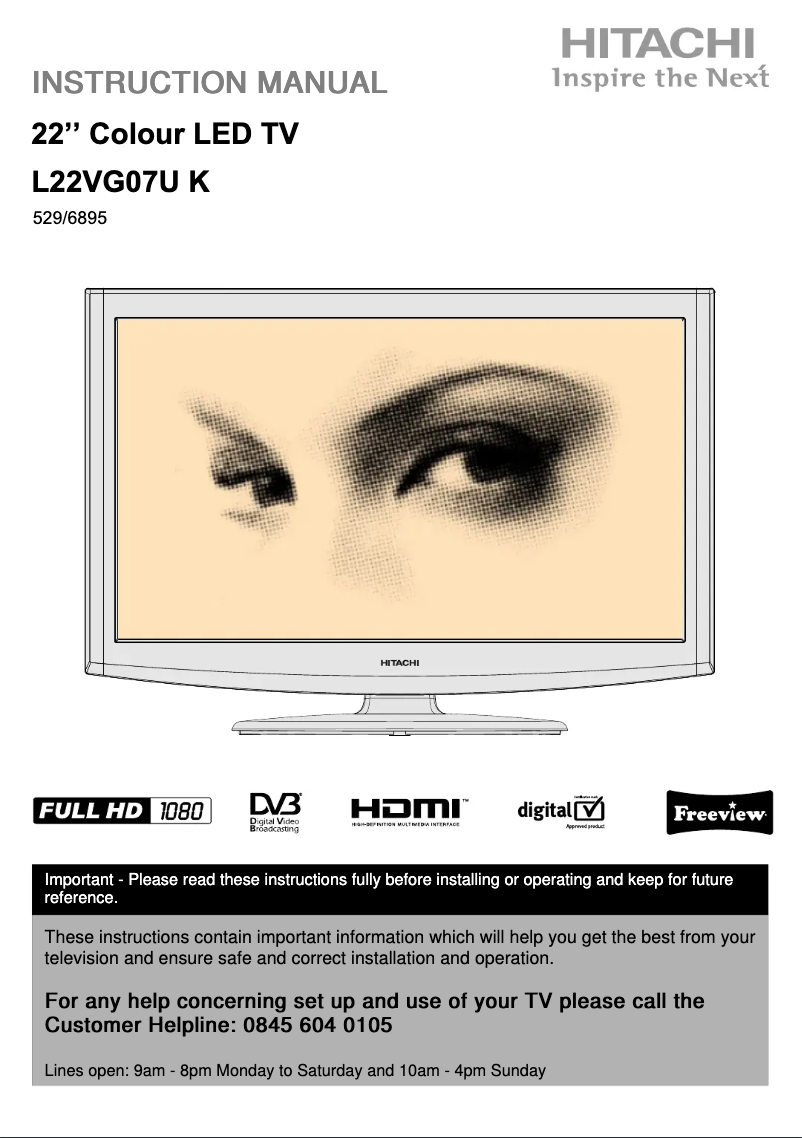 Page 1 de la notice Manuel utilisateur Hitachi L22VG07UK