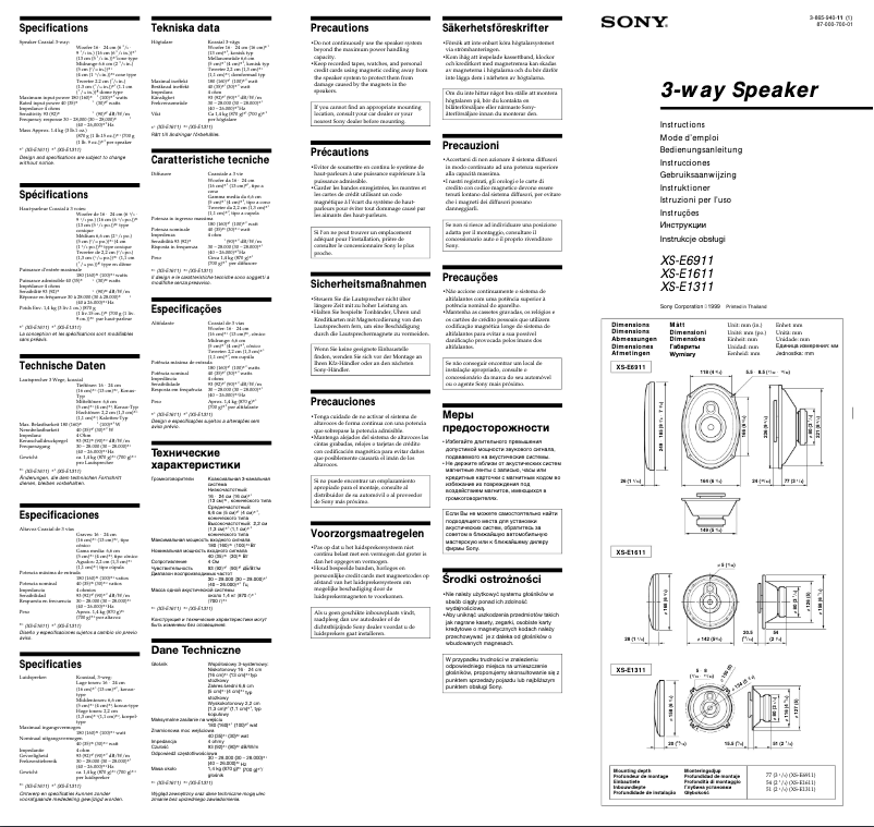 Image de la première page du manuel de l'appareil XS-E1611