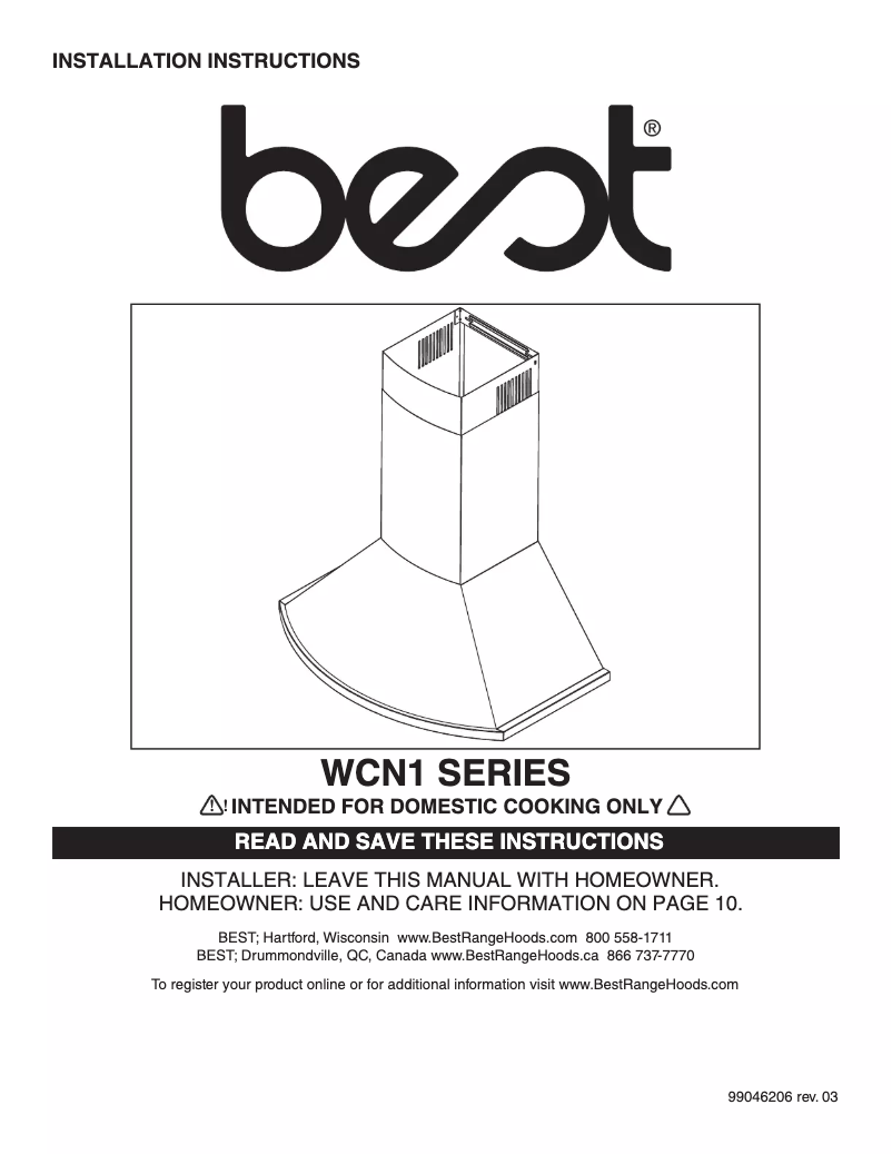 Image de la première page du manuel de l'appareil WCN1306SS