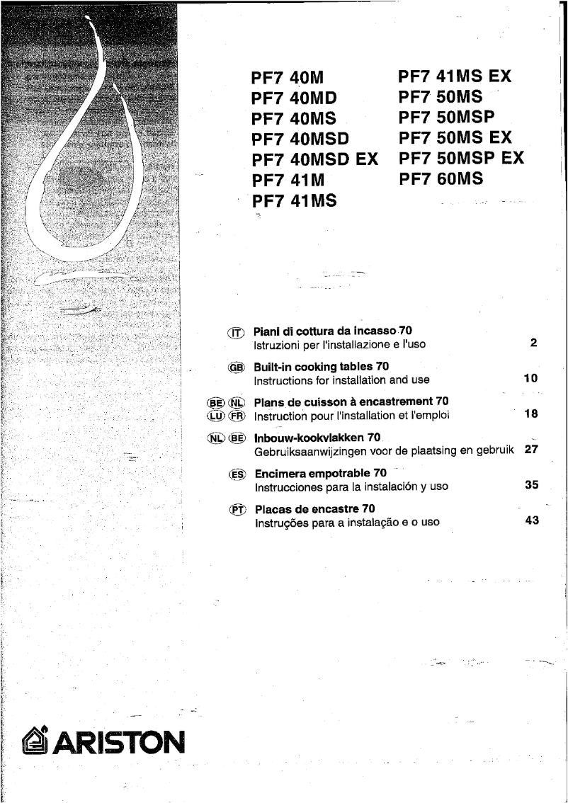 Page n°1 - Manuel utilisateur Ariston Thermo PF 750 MSP