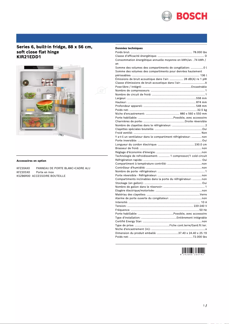 Image de la première page du manuel de l'appareil KIR21EDD1