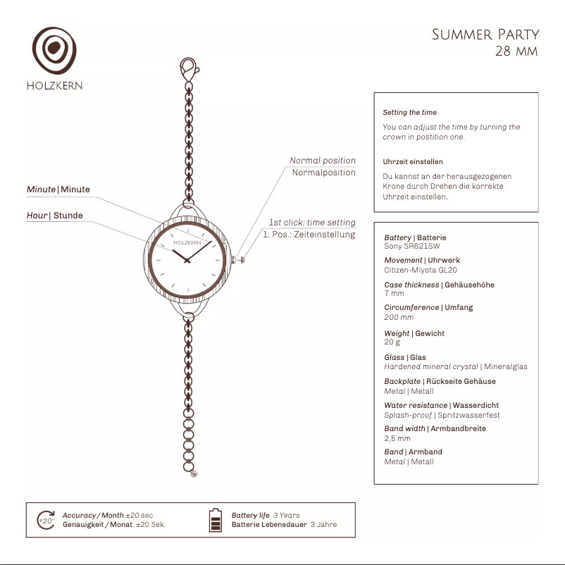 Page 1 de la notice Manuel utilisateur Holzkern Feeling