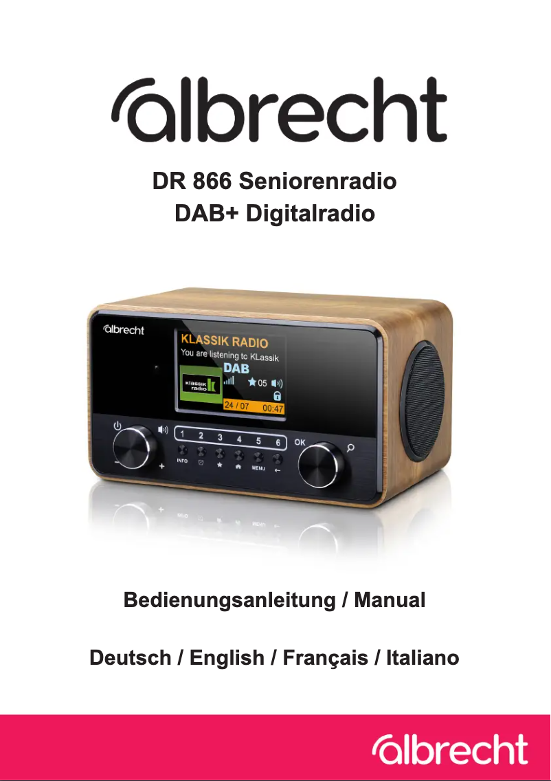 Page 1 de la notice Manuel utilisateur Albrecht DR 866