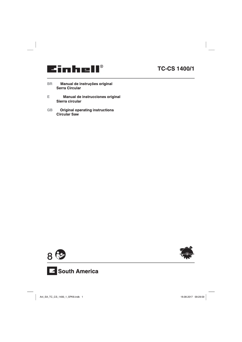 Page 1 de la notice Manuel utilisateur Einhell TC-CS 1400/1