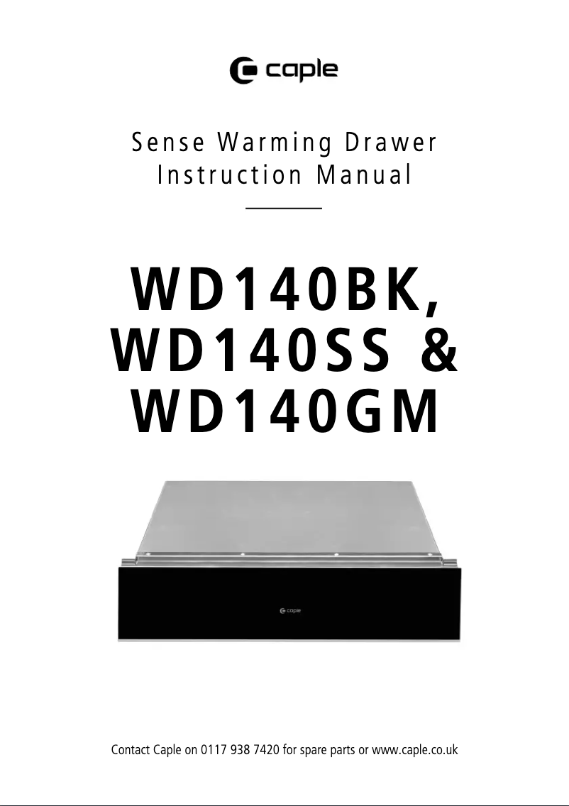 Page n°1 - Manuel utilisateur Caple WD140GM