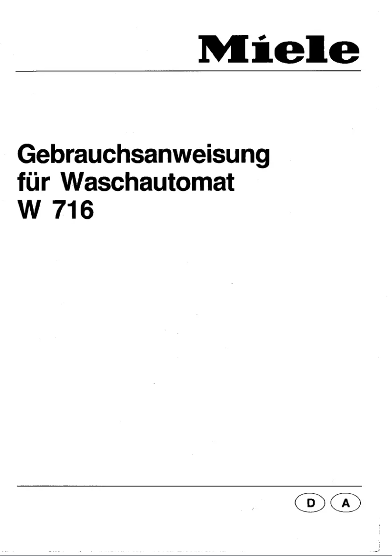 Image de la première page du manuel de l'appareil W 716