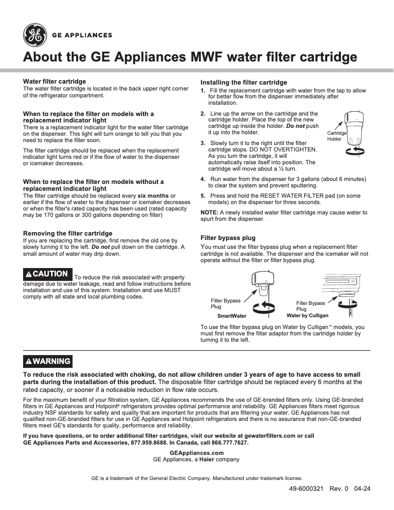 Image de la première page du manuel de l'appareil MWF
