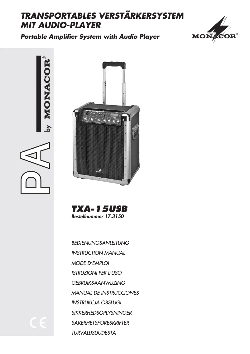Image de la première page du manuel de l'appareil TXA-15USB