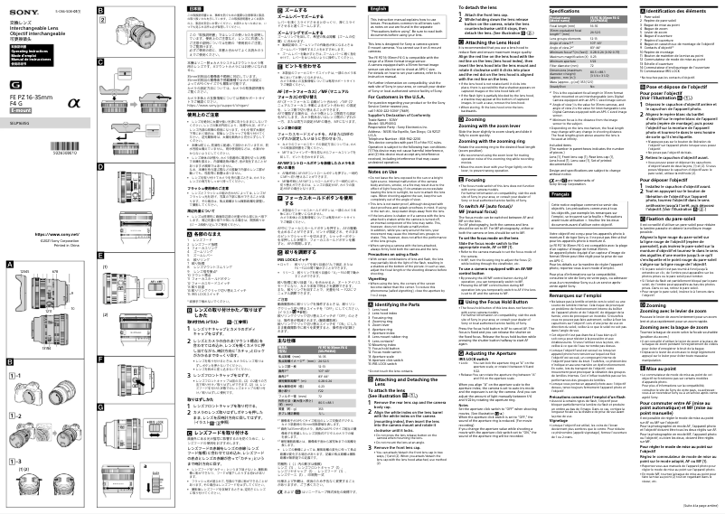 Image de la première page du manuel de l'appareil SELP1635G