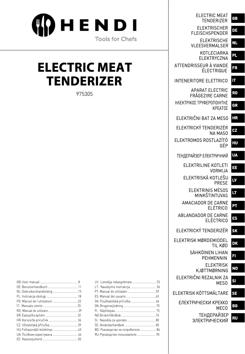 Page n°1 - Manuel utilisateur Hendi 975305