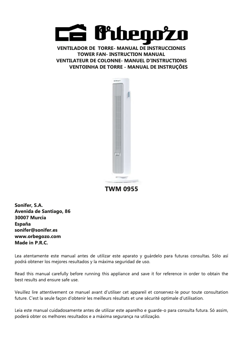 Image de la première page du manuel de l'appareil TWM 0955