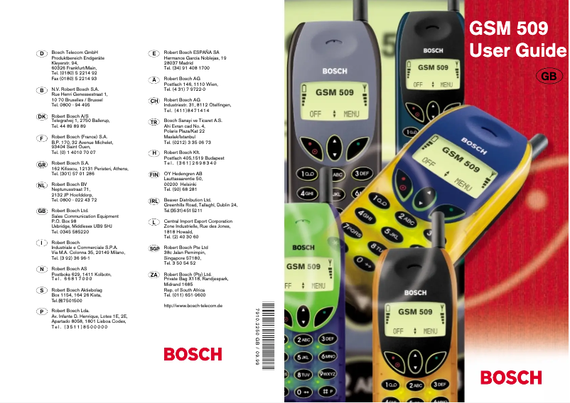 Image de la première page du manuel de l'appareil GSM509