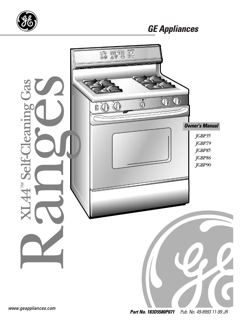 Image de la première page du manuel de l'appareil Profile Spectra JGBP79BEABB