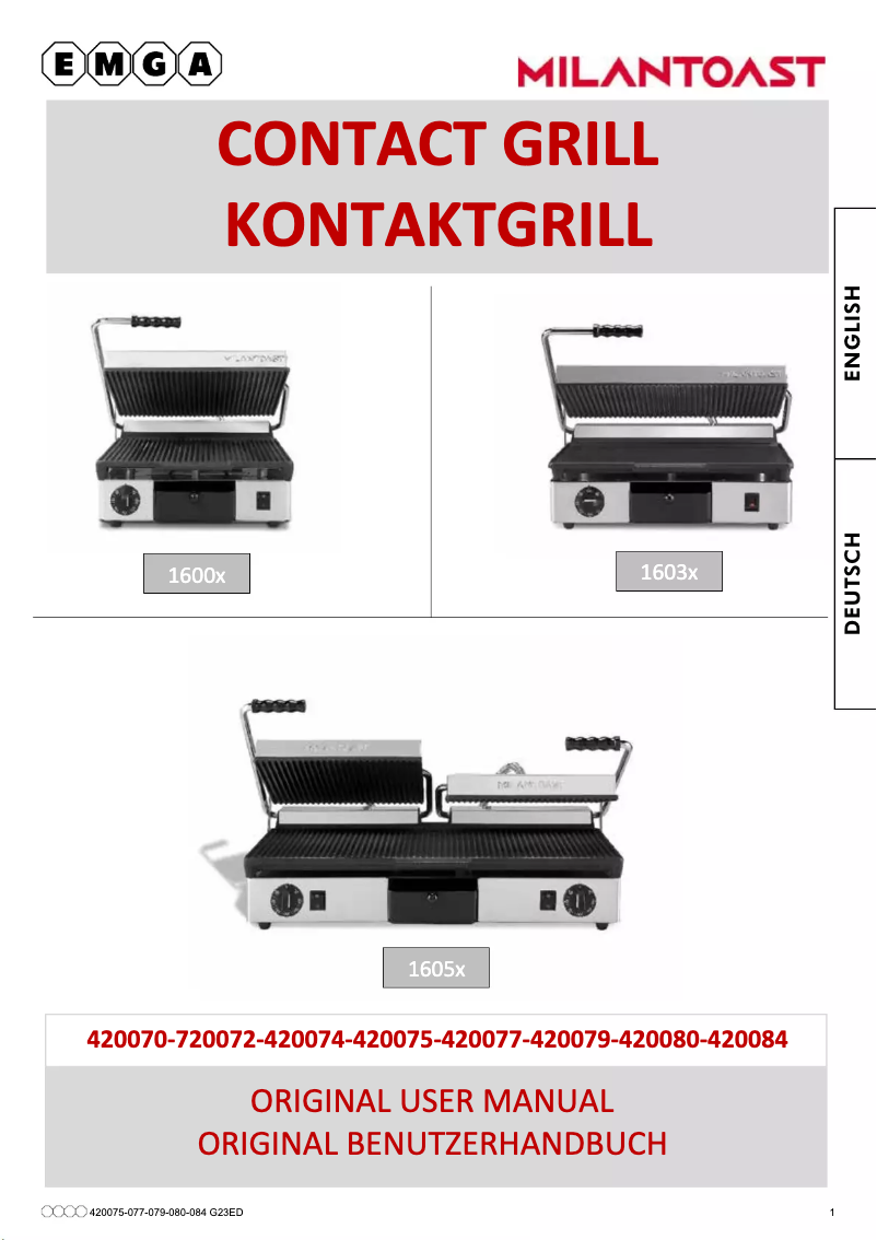 Page 1 de la notice Manuel utilisateur MilanToast 420077