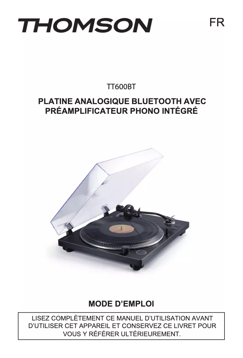 Page 1 de la notice Manuel utilisateur Thomson TT600BT