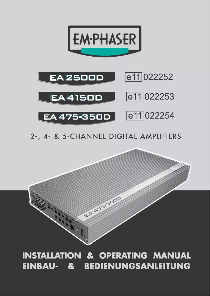 Image de la première page du manuel de l'appareil EA 4150 D