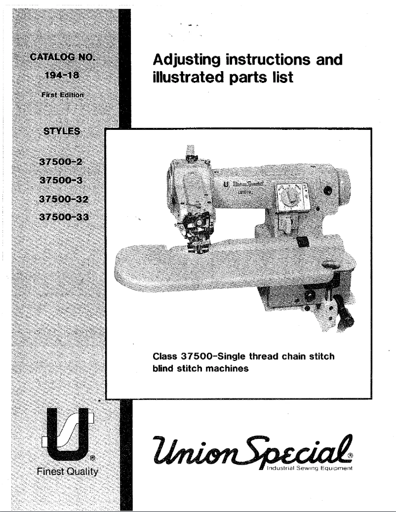 Page n°1 - Manuel utilisateur Union Special 37500-3
