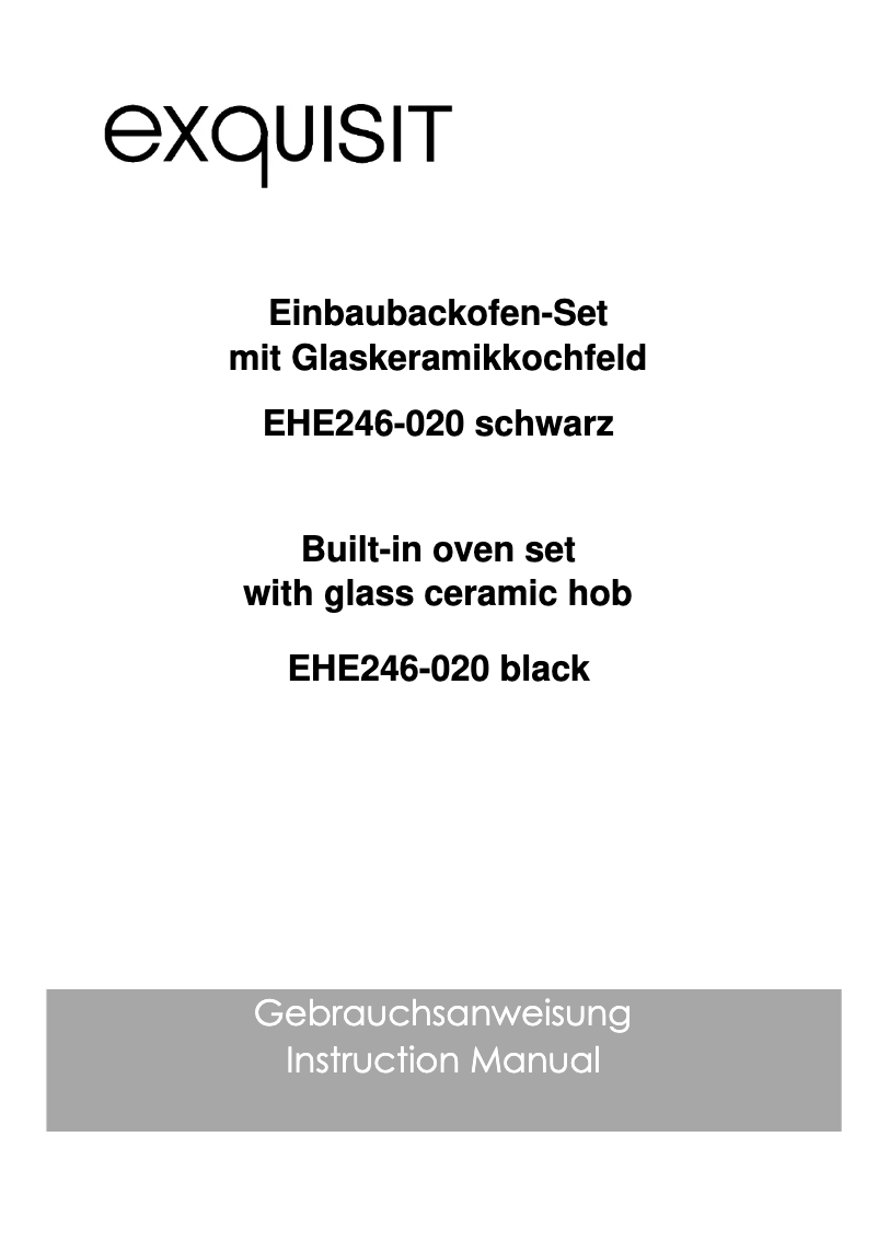 Page 1 de la notice Manuel utilisateur Exquisit EHE246-020