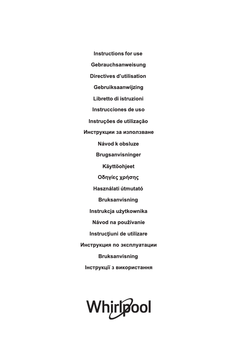 Page 1 de la notice Manuel utilisateur Whirlpool PACB212HP