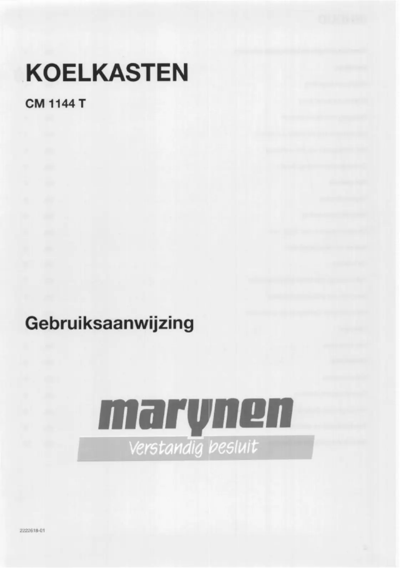 Página 1 del manual Manual de usuario Marynen CM 1144 T