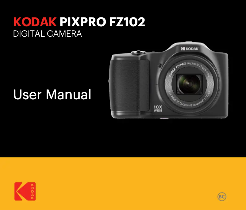 Page 1 de la notice Manuel utilisateur Kodak PixPro FZ102