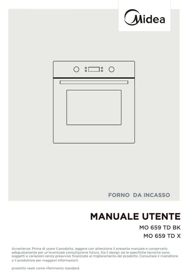 Page 1 de la notice Manuel utilisateur Midea MO 659 TD BK